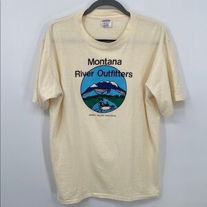 Vintage Montana River Outfitters Fishing Tee Shirt Men’s XL Great Falls MT